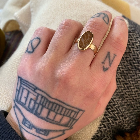 COBRA CULT Custom Dendritic Agate + 14K Gold Ring - Picture 2 of 8